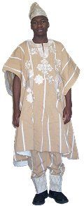 3-piece Yoruba Aso Oke attires for men
